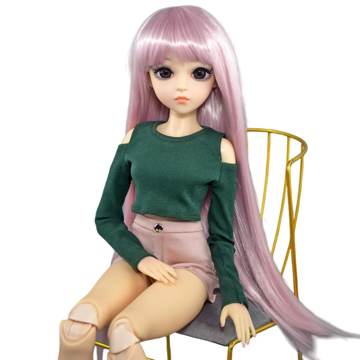 YUTOTUE 60cm Height Girl Doll Long Wigs Clothes Shorts Shoes Full Set BJD Girls Toy Gift
