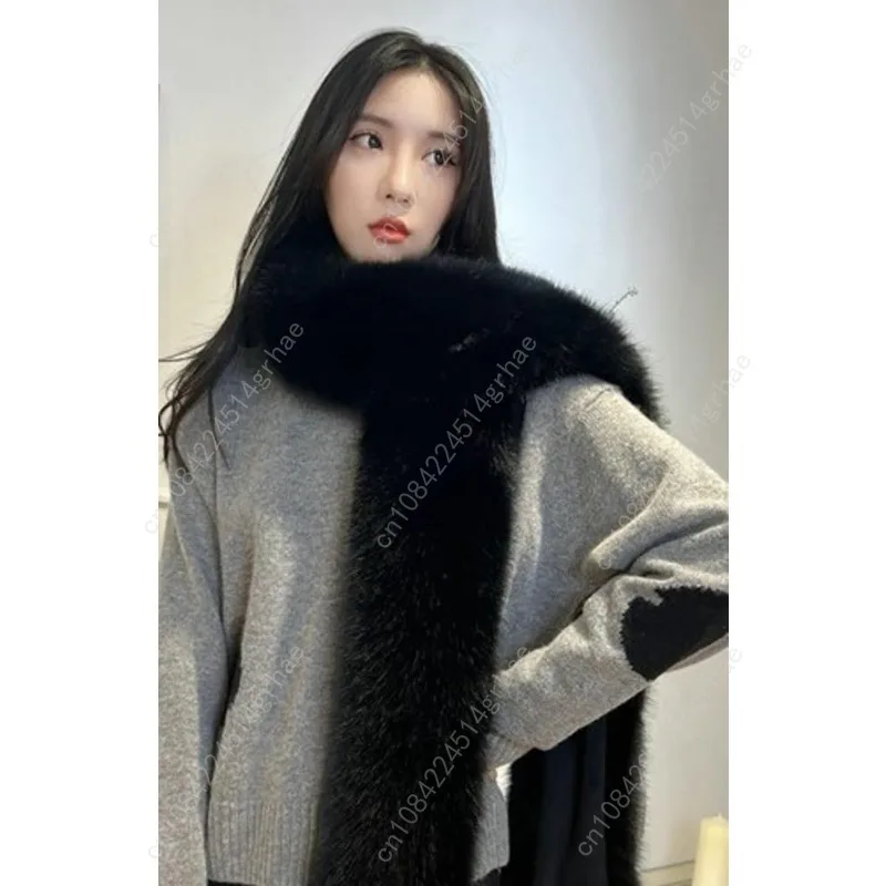 رقيق فو الثعلب شال فرو المرأة الزفاف هالوين 1920s حفلة سرق تتغاضى الرقبة أدفأ طوق الشتاء الفراء وشاح شال
