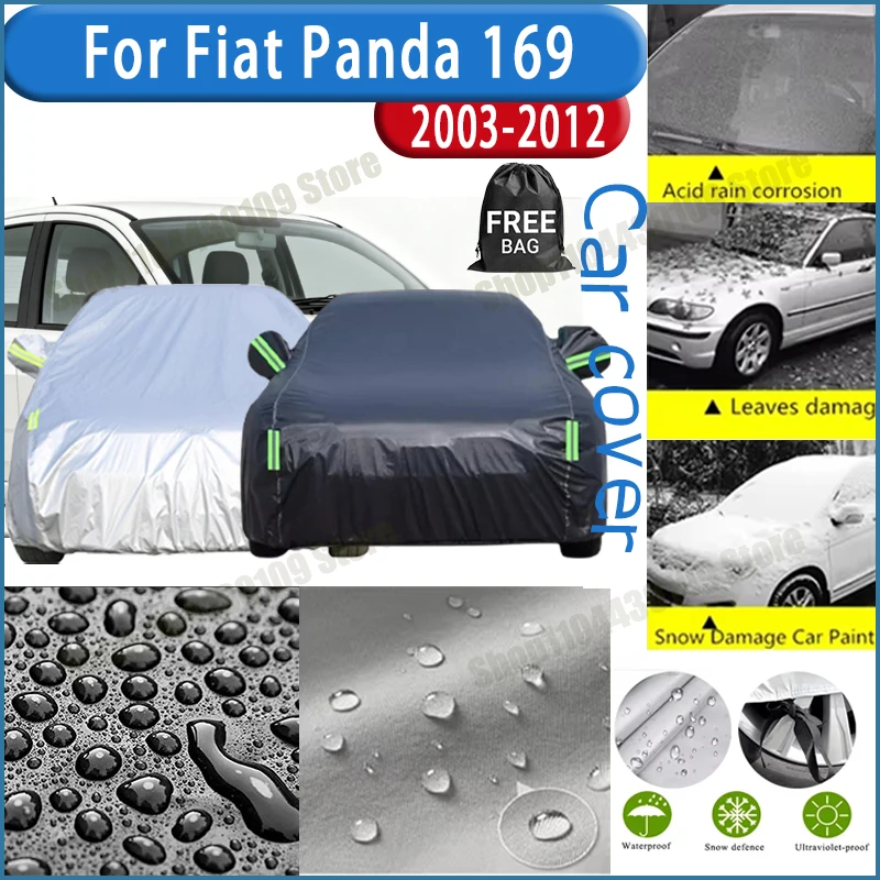 

For Fiat Panda 169 2003-2012 Car Cover Outdoor Protection Covers Snow Sunshade Waterproof Dustproof Exterior UV Car Accessories