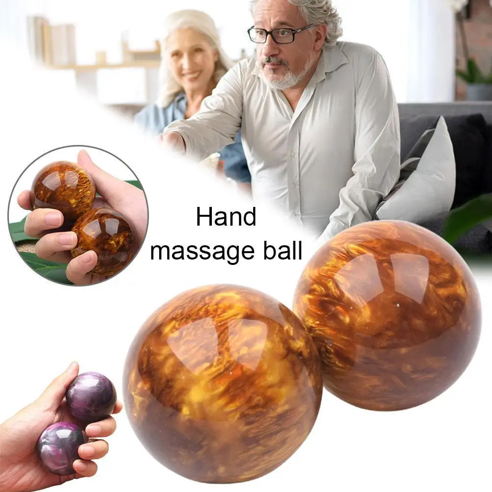 5cm Golden Silk Sea Willow Hand Massage Ball Blood Amber Resin Lowers Blood Pressure Jade Baoding Ball Fitness Handball