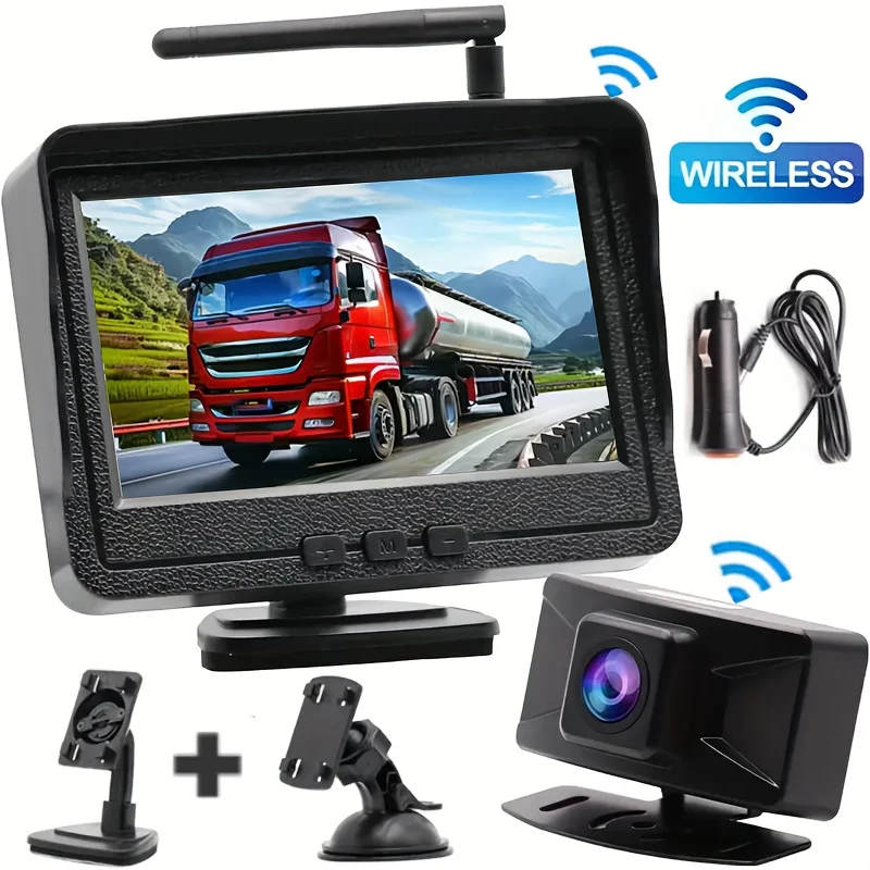 

Беспроводной цифровой автомобильный монитор 10,92 см + комплект резервной камеры — AHD, ночное видение, простая установка, универсальная подходит для грузовиков, фургонов
