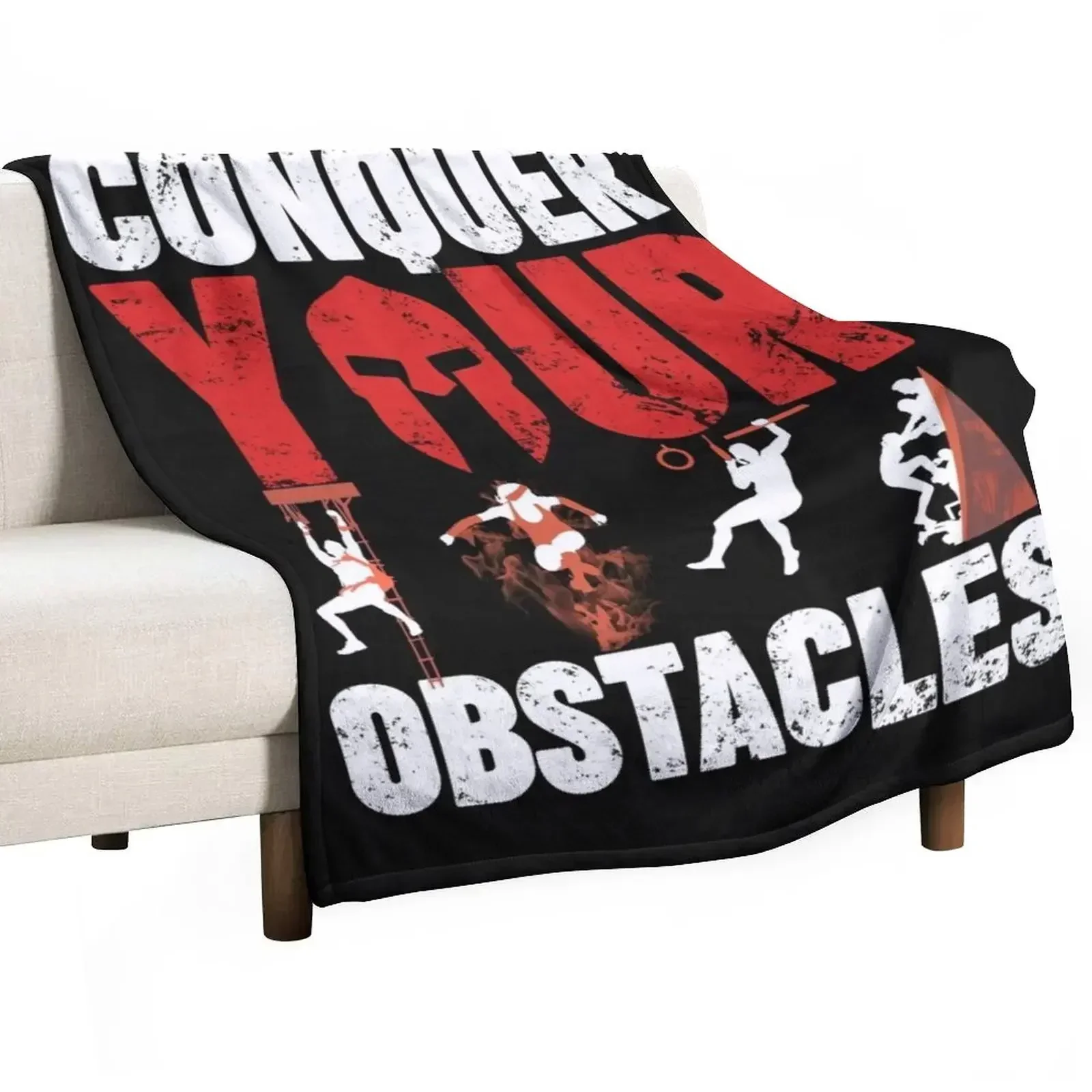 Spartan Conquer Your Obstacle Throw Blanket blankets and throws Designers Blankets