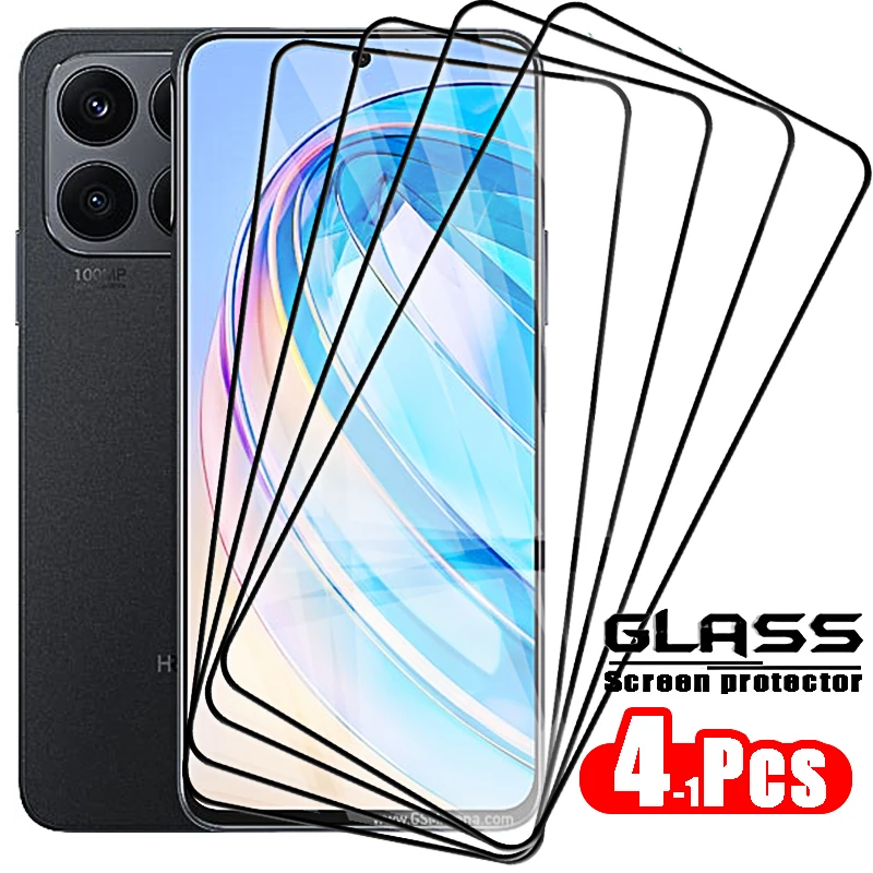 4Pcs Tempered Glass on For Honor X8a 70 90 Lite Glass X9 X8 A X7a X6 X5 X40i 9x Lite 20 Pro 20lite Screen Protector Film Glass