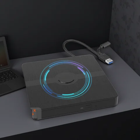 USB 3.0 External Blu-ray Drive Portable 3D BD-Combo Optical Drive CD DVD Player CD Burner Reader for Laptop PC Windows 11/10 Mac