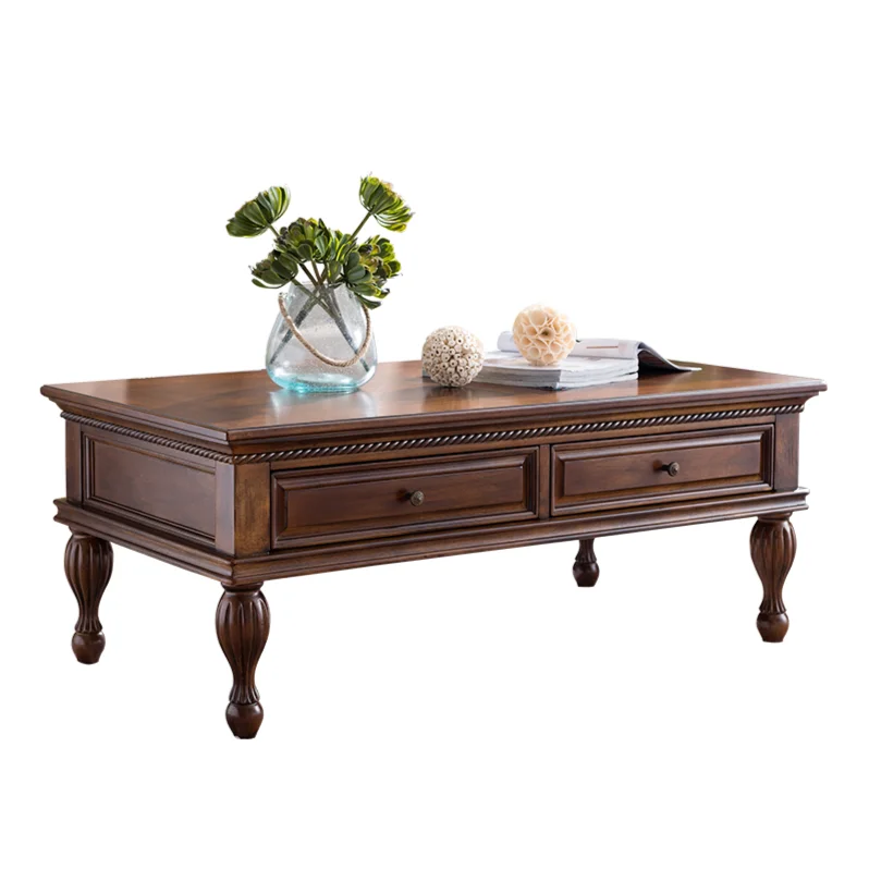 

Customizable American country solid wood coffee table retro locker simple small apartment tea table living room
