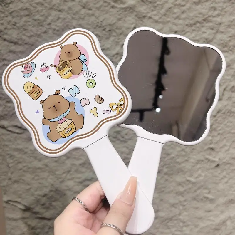 HUA Cartoon Capybara Comb With Miorr Handheld Makeup Mirror With Comb 2 In 1 Portable Mirror Comb Beauty Tool Plastic Anime Gift