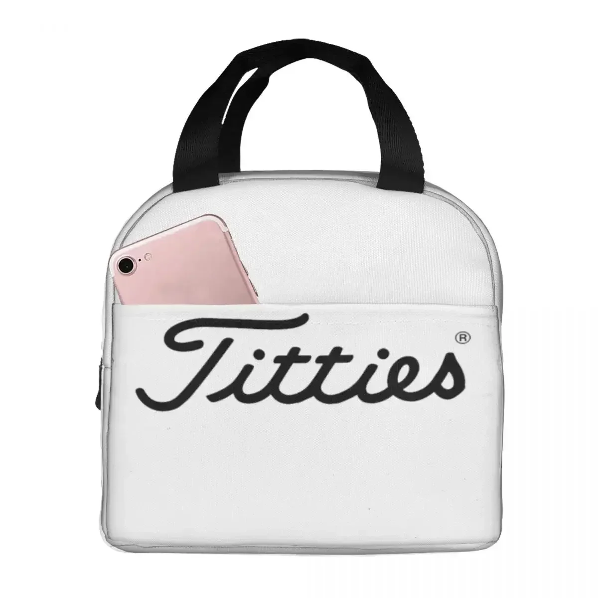 T-Titties Golf Ball Lunch Bags Insulated Bento Box Portable Lunch Tote Resuable Picnic Bags Cooler Thermal Bag for Woman Work