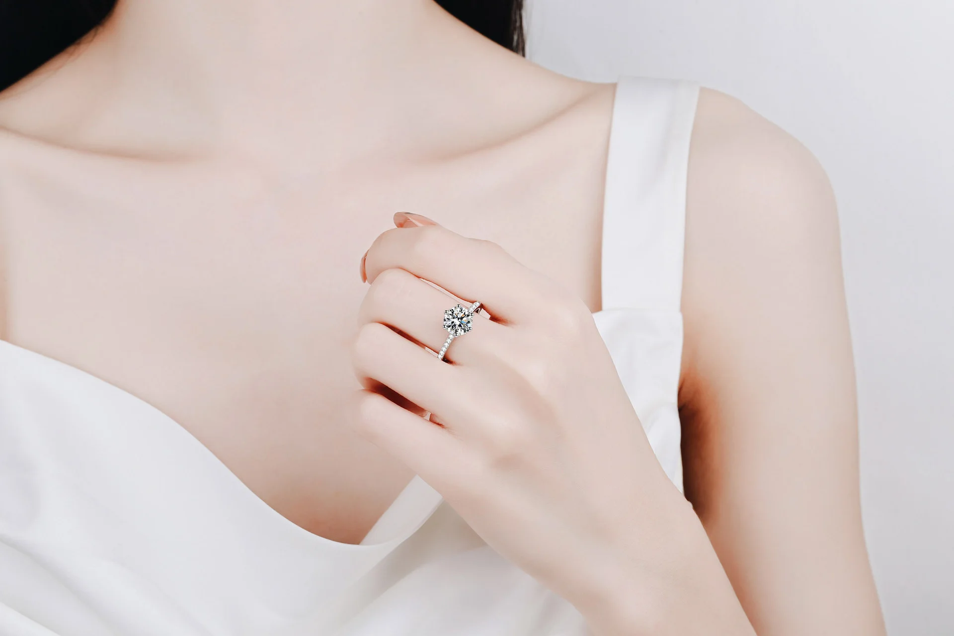 Butterflykiss Real 2Carat Moissanite Wedding Ring For Women Original 925 Sterling Silver Brilliant Diamond Engagement Rings Gift