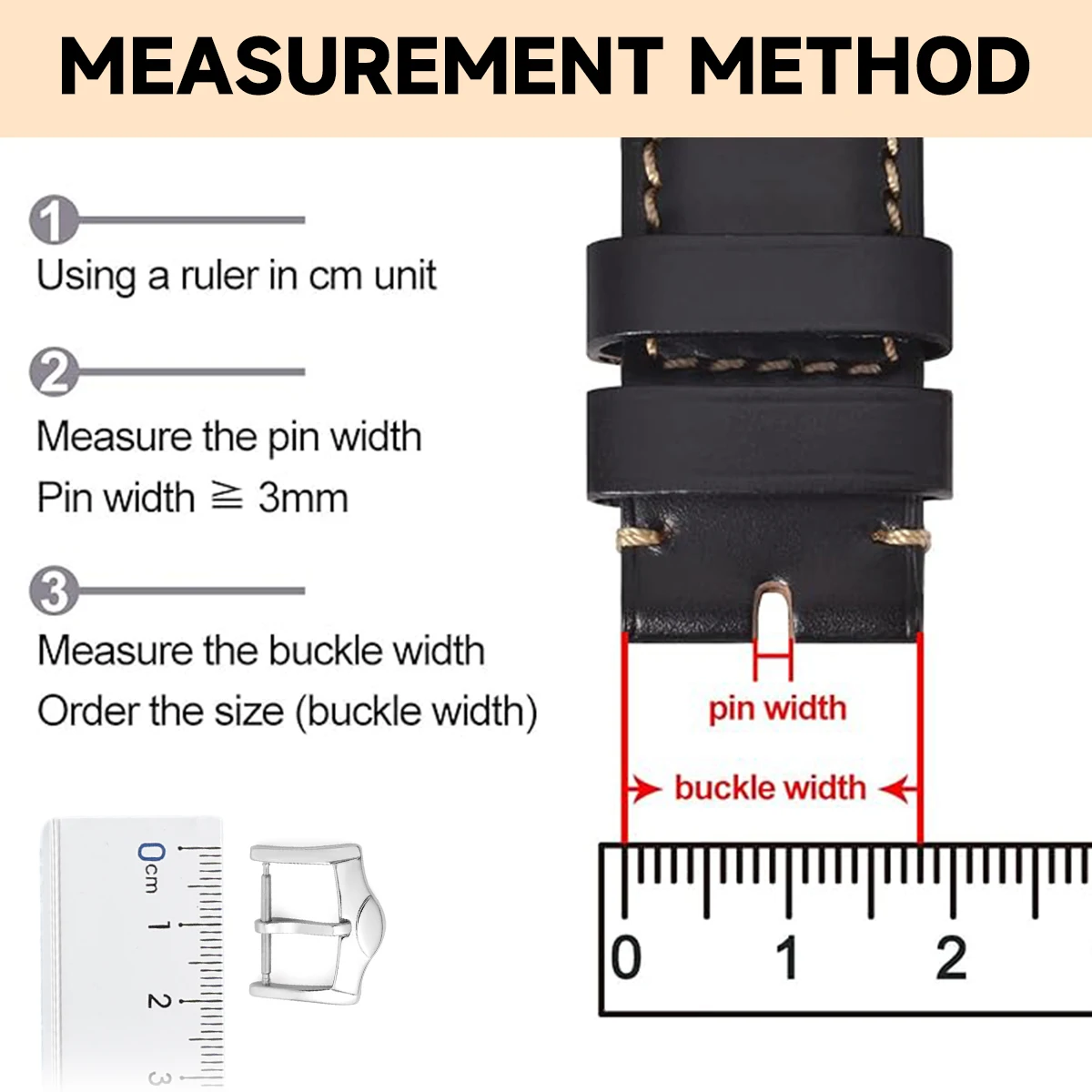 นาฬิกาโลหะหัวเข็มขัด 14/16/18 มม.นาฬิกาหัวเข็มขัดสแตนเลสนาฬิกาอุปกรณ์เสริมสายหนังนาฬิกาหัวเข็มขัด