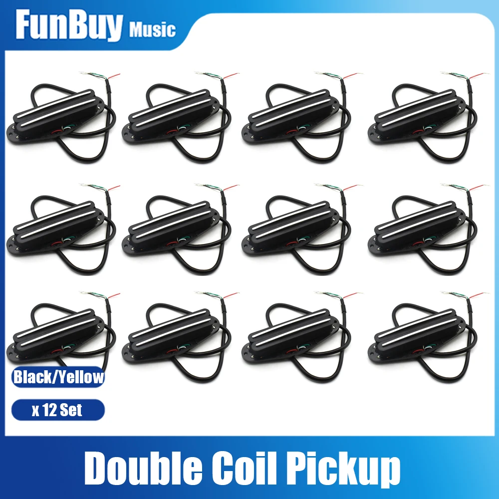 

12set Guitar Pickup 4 Wire Magnetic Dual Rail Humbucker Pickup ST Electric Guitar Pickup Black Electric Guitarra accsessories