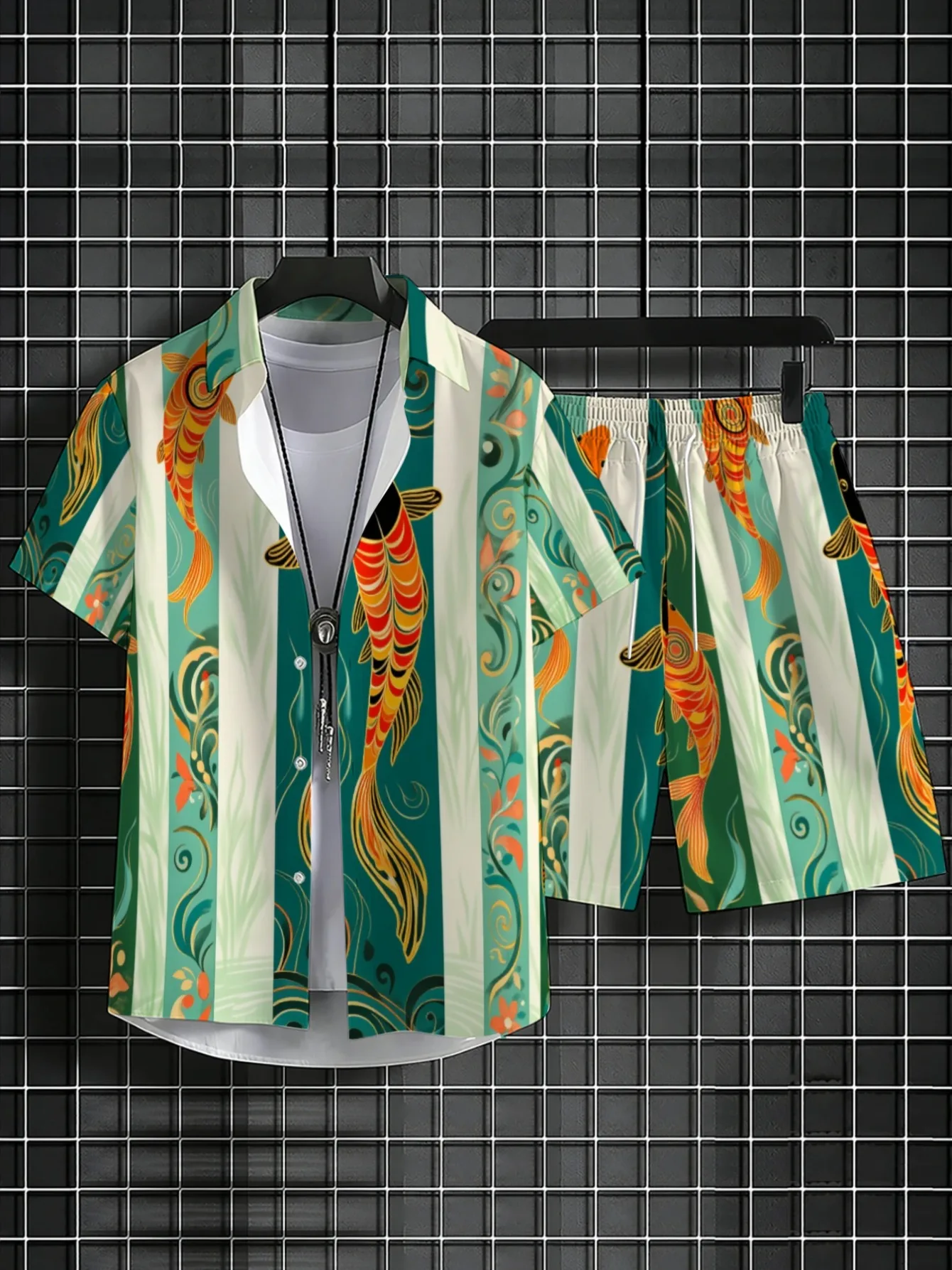 Track Suit Men - Traditional Lucky Fish Graphic Male Summer