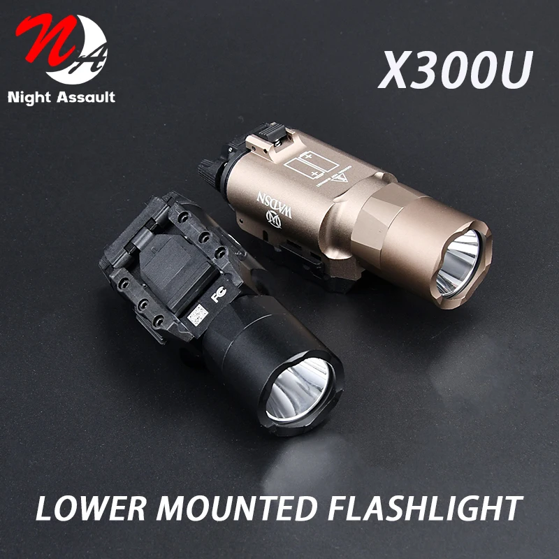 Tactical Airsoft Surefir X300U X300 Ultra 600lm LED Flashlight Rifle Weapon Pistol Scout Hunting Gun Outdoor Light Fit 20MM Rail