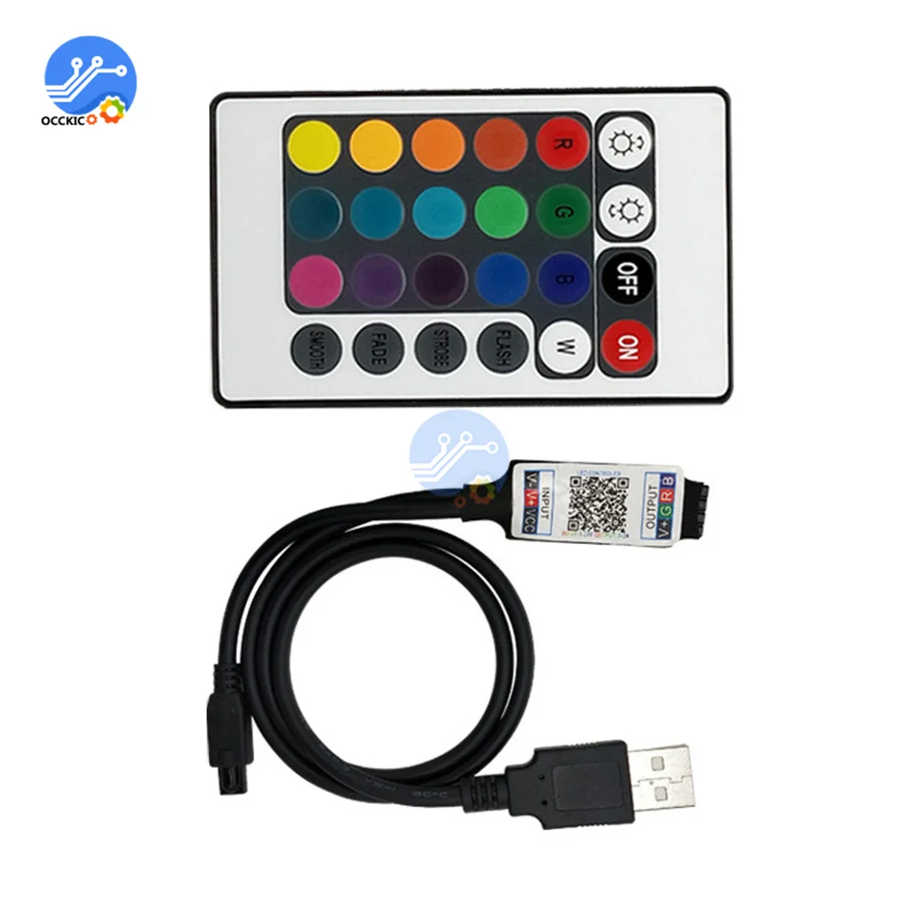 Telecomando luci a LED 24 tasti LED IR Bluetooth WIFI RGB telecomando Dimmer per Controller striscia luminosa a Led