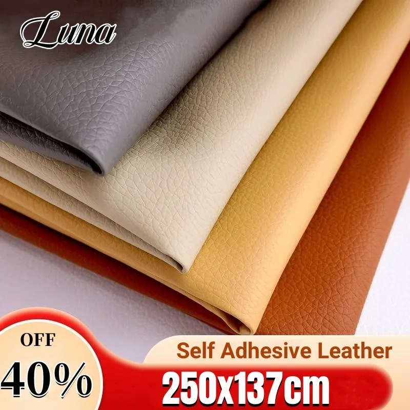 250X137CM DIY Leather Repair Patches Self-adhesive Pu Leather Fabric Stickers for Car Seat Sofa Leathercraft Refurbishment Use