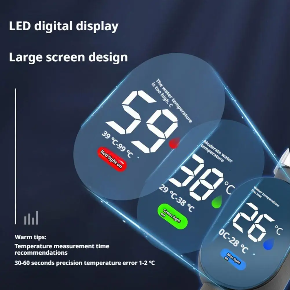 ميزان حرارة مياه الحمام - شاشة LED (0 ℃ ~99 ℃ )، تفعيل ذكي باللمس، مراقبة دقيقة لدرجة حرارة الحمام #4