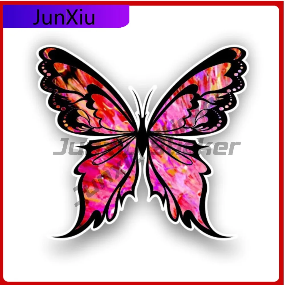 

Red-pink Butterfly Sticker Car Decoration Decal Occlusion Scratch Accessories Auto Motorcycle Bicycle Windows Windshield Bicycl