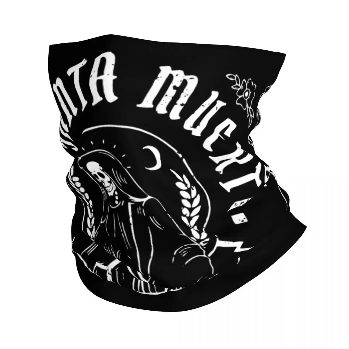 New La Santa Muerte Skull Bandana Neck Gaiter Printed Saint Death Goth Mexican Mask Scarf Headband Riding Unisex Adult All Seaso
