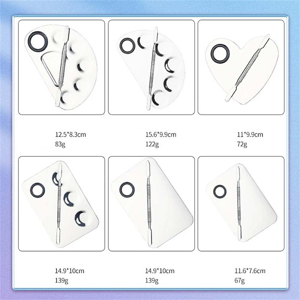 1set Stainless Steel Paint Palettes Watercolor Palette Painting Tray Diy Make Up Liquid Foundation Mixing Reusable Beauty Tools