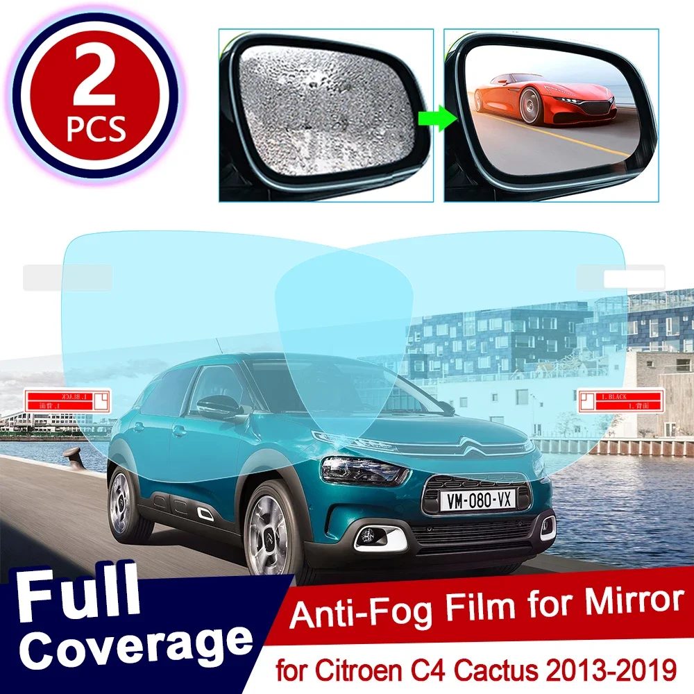 for Citroen C4 Cactus 2013~2019 Full Cover Anti Fog Film Rearview Mirror Rainproof Clear Anti-fog Films Car Accessories 2014