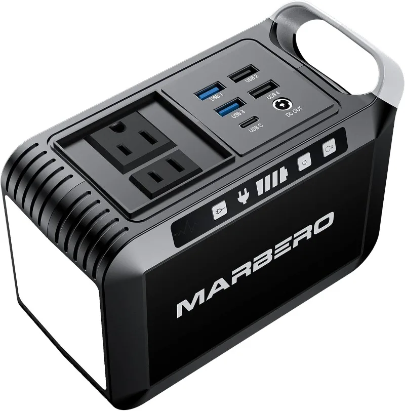 MARBERO Portable Power Bank with AC Outlet, Peak 120W/110V Laptop Battery Bank, 24000mAh Charger Power Supply with AC Outlet