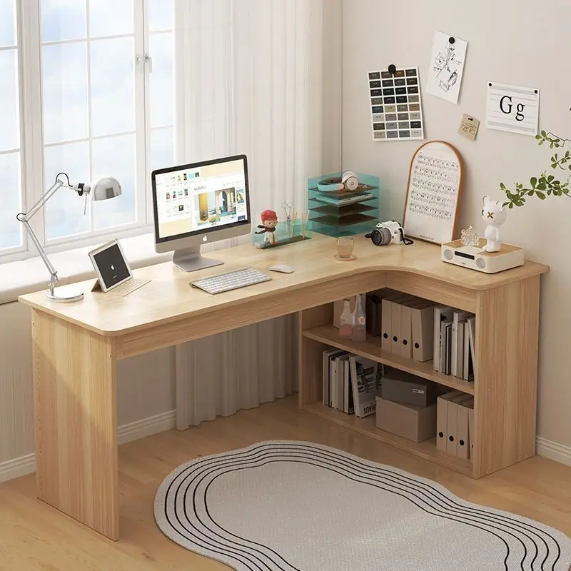 Desk corner bookshelf integrated student study table bedroom writing computer table corner household