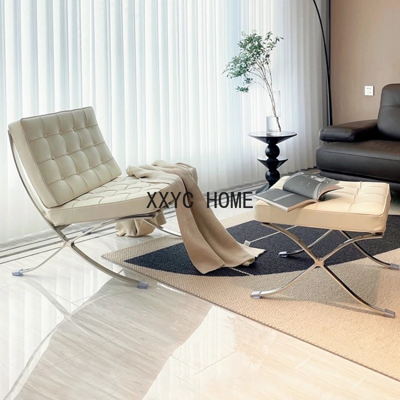 Sofa Rocking Living Room Chairs Lounge Pu Leather Luxury Metal Modern Living Room Chairs Designer Single Sillas Home Furniture