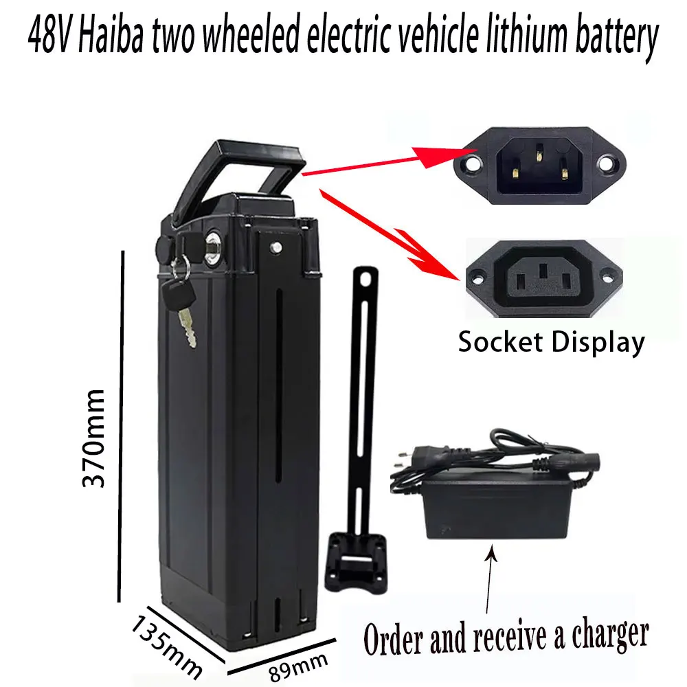 48V folding bicycle battery 12Ah 20Ah 30Ah 40Ah 18650 lithium battery suitable for motor power 250-800 watts