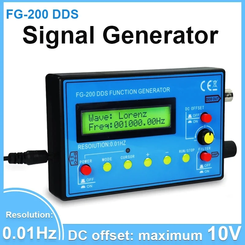 

DDS Function Signal Generator 0.01Hz-500KHz Adjustable Module with Sine, Square, Triangle, Sawtooth Waveforms