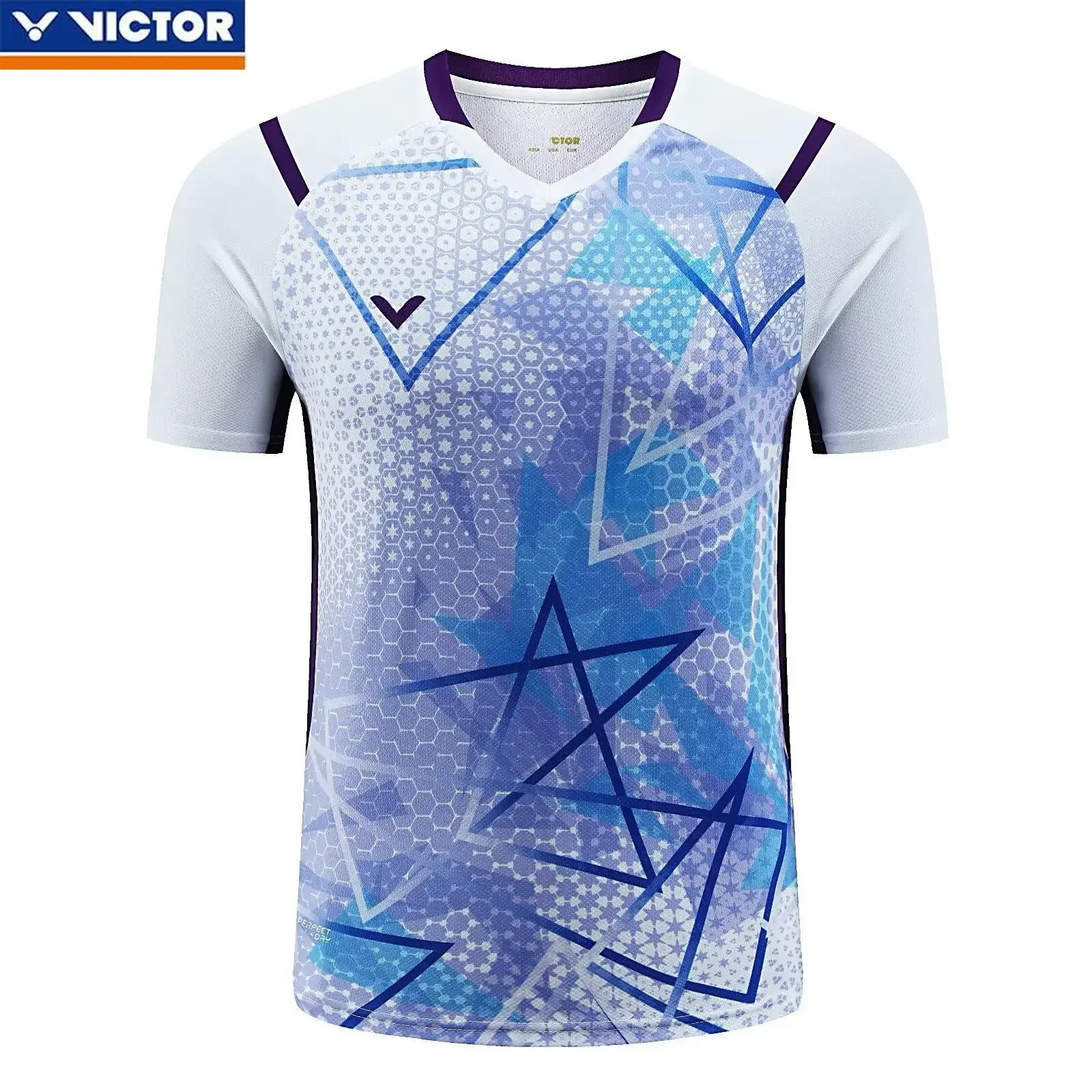 Victor  New Victory Badminton Jersey for Men and Women's Short-sleeved Sports Breathable and Quick-drying Jersey