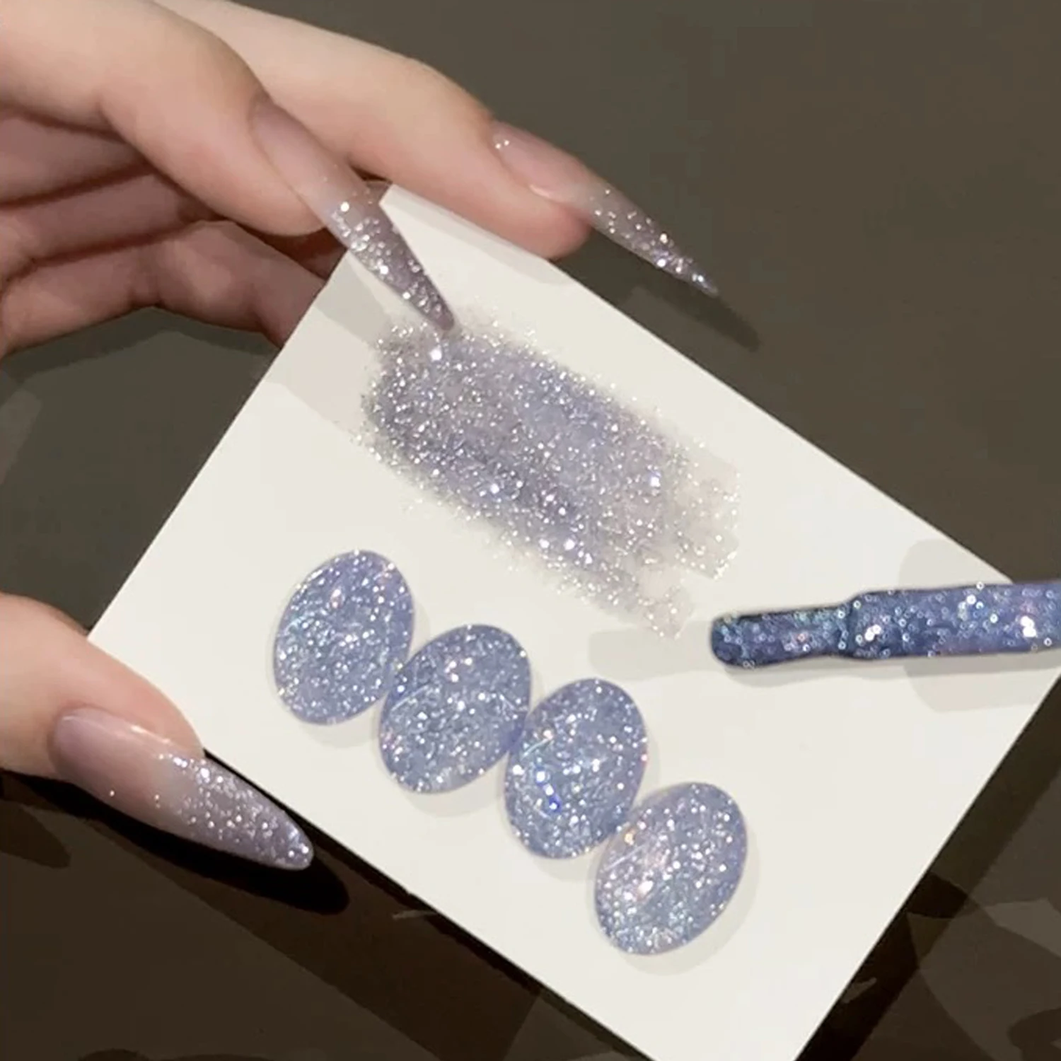 1 pièces WS été automne ongles Super Flash réfléchissant Disco bleu blanc marron cassé diamant Gel vernis à ongles Nail Art fournitures pour ongles