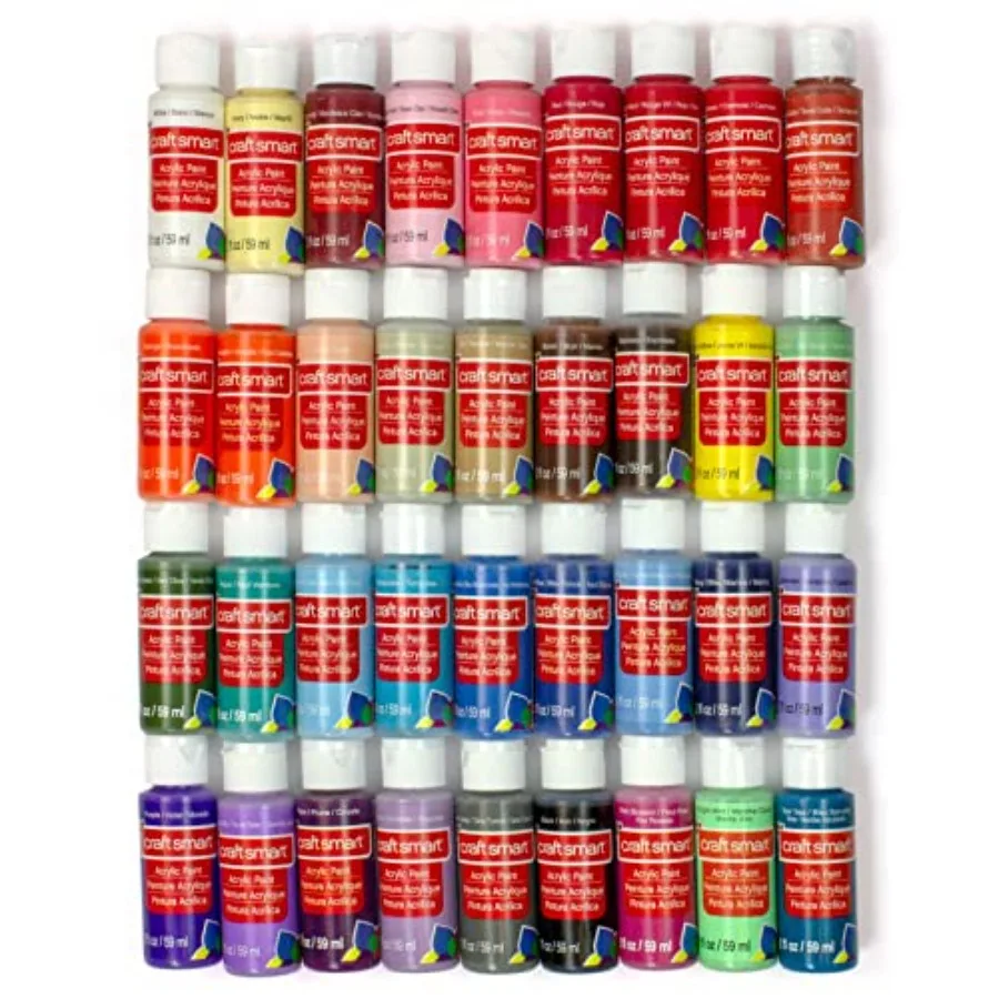 

36 Assorted Acrylic Paint Set - Non-Toxic Paint For Drawing, Painting, Art and Crafts Supplies - 1 Pack