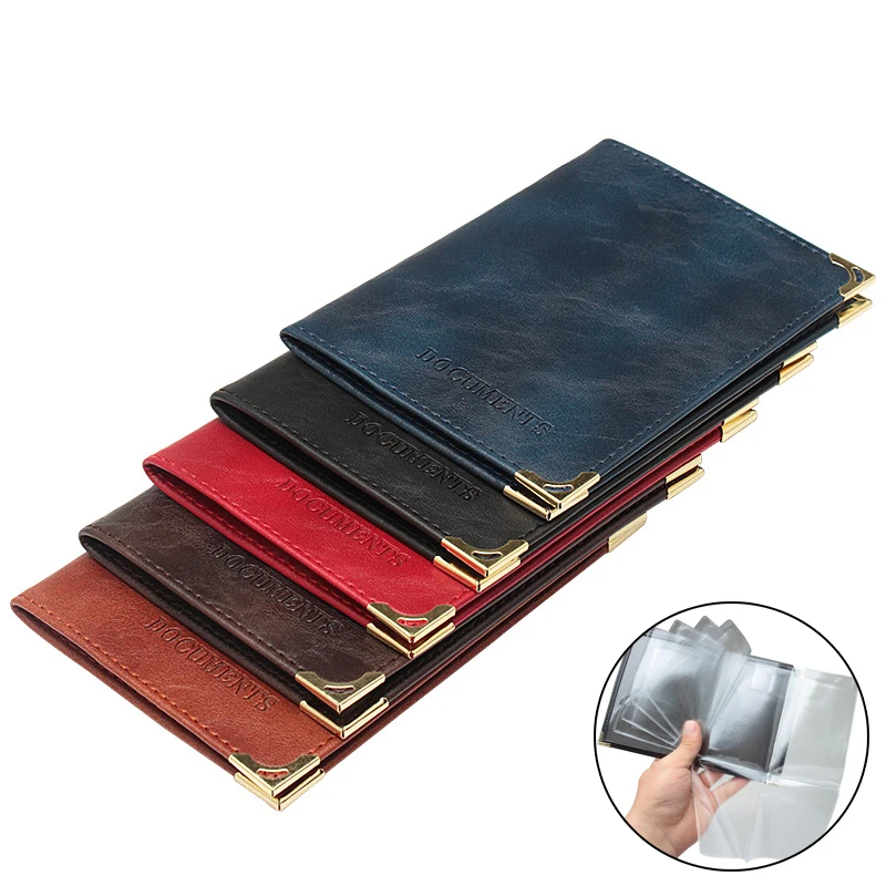 Women Men Passport Holder Bags Wallet Vintage Pu Leather Passport Cover Documents Card Bag Auto Driver License Cover Bags Pouch