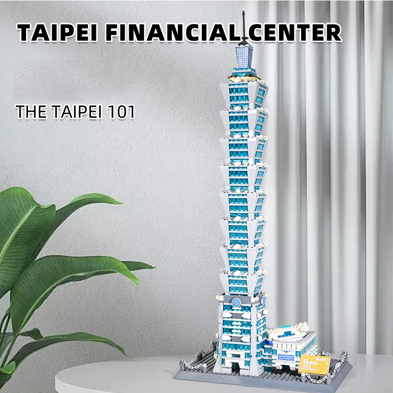 5221 Creative Modern Landmark Architecture Taipei Tower Model Brick Assemble Toy Collection For Gift Building Blocks Sets