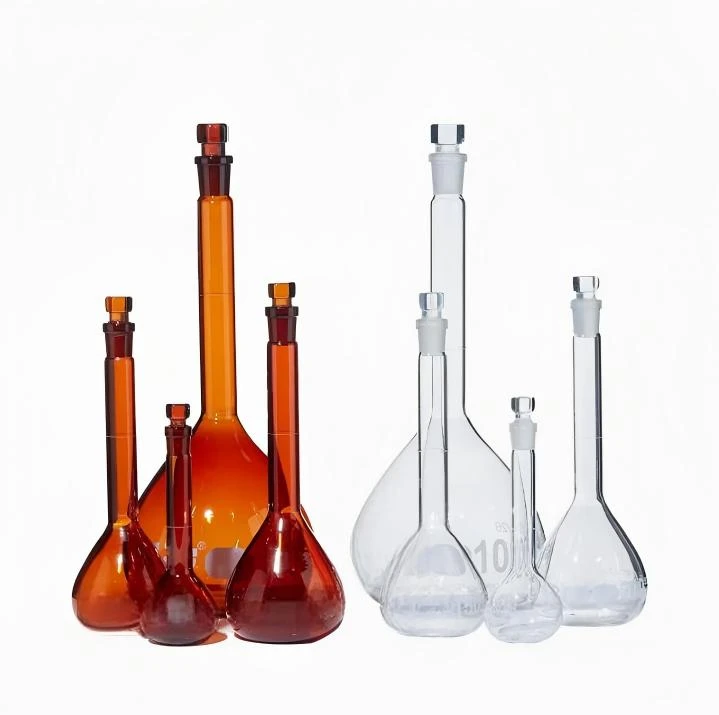 Long Neck Quantitative Bottle in Lab Brown Glass for Accurate School Experiment Measurements 5ml to 1000ml