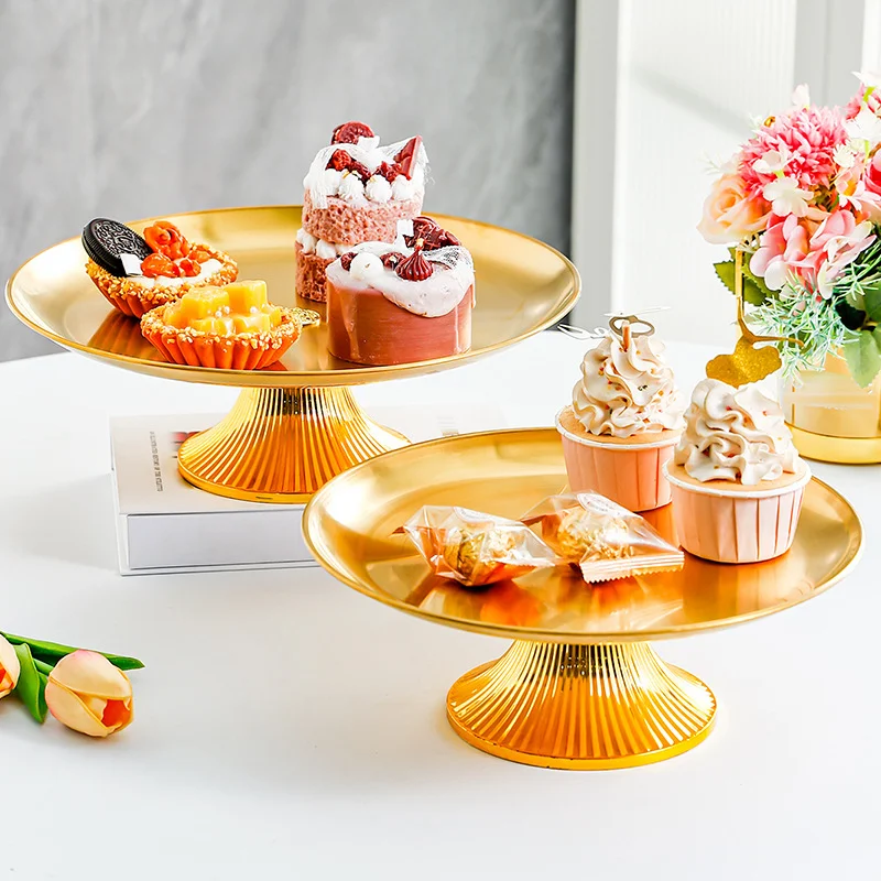 

Stainless Steel Tasting Plate With Clear Cake Cover Afternoon Tea Fruit Dessert Snack Display Serving Tray