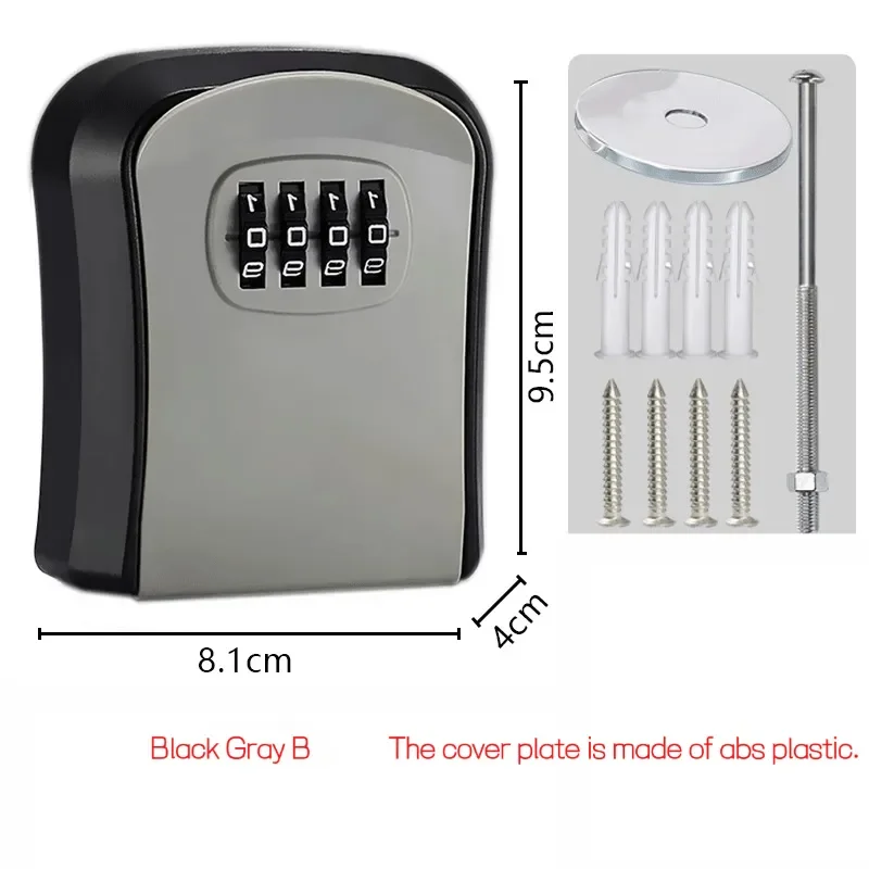 Wall Mount Key Safe Box 4 Digit Lock Hidden Stash Organizer Security Protection Home Outdoor Case