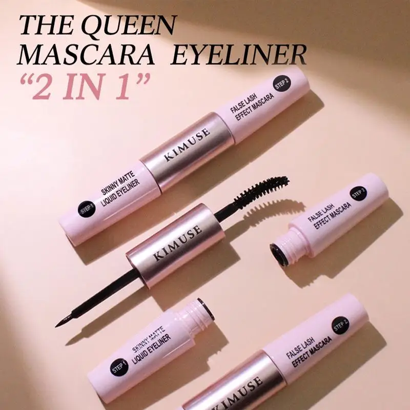 Mascara et eye-liner longue tenue pour les yeux, maquillage pour les yeux, résistant à l'eau, look naturel, boucles