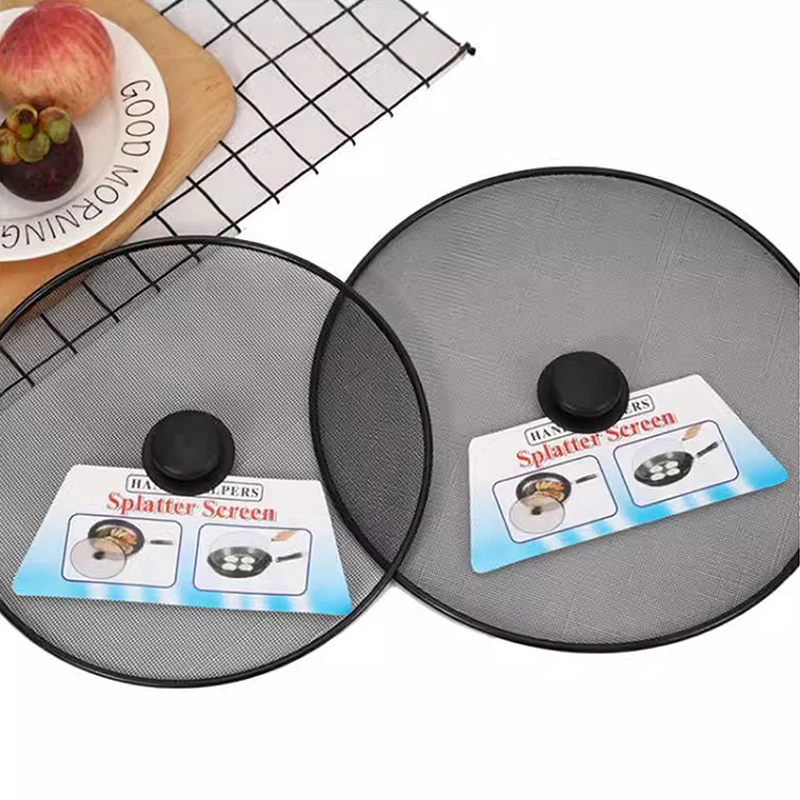 Black Splatter Screen Anti Grease Frying Pan Oil Splash Guard Lid Fine Mesh Splash Guard Cover Lid Kitchen Tools - view 6