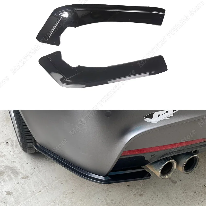 New 2Pcs Car Rear Bumper Splitter Spoiler Rear Corner Wrap For BMW 3 Series F30 Phase-II Sedan M-Sport M340i 2015-2018 ABS