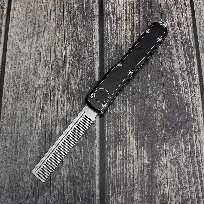 UT Tactical Beard Comb Custom OTF Excellently Designed Stone Washed Aviation Aluminum Handle Pocket Cool EDC Tools