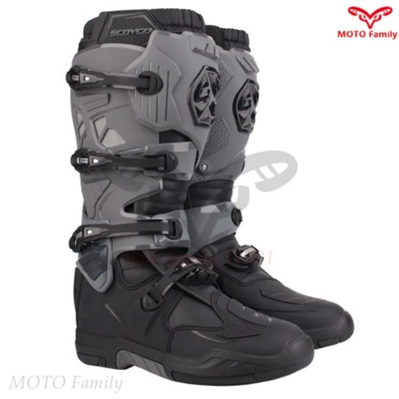 Long motorcycle off-road boots Scoyco riding gear motorcycle boots 40-46 size  racing shoes motorcycle boots men