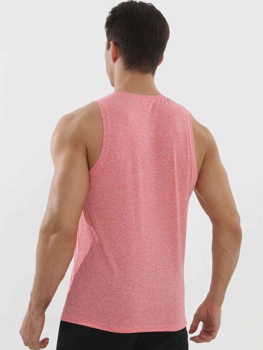 Summer New Men's Sports Vest, Solid Color Round Neck Fitness Shirt, Underwear, Muscle Quick-Dry Basketball Vest, Cationic Top