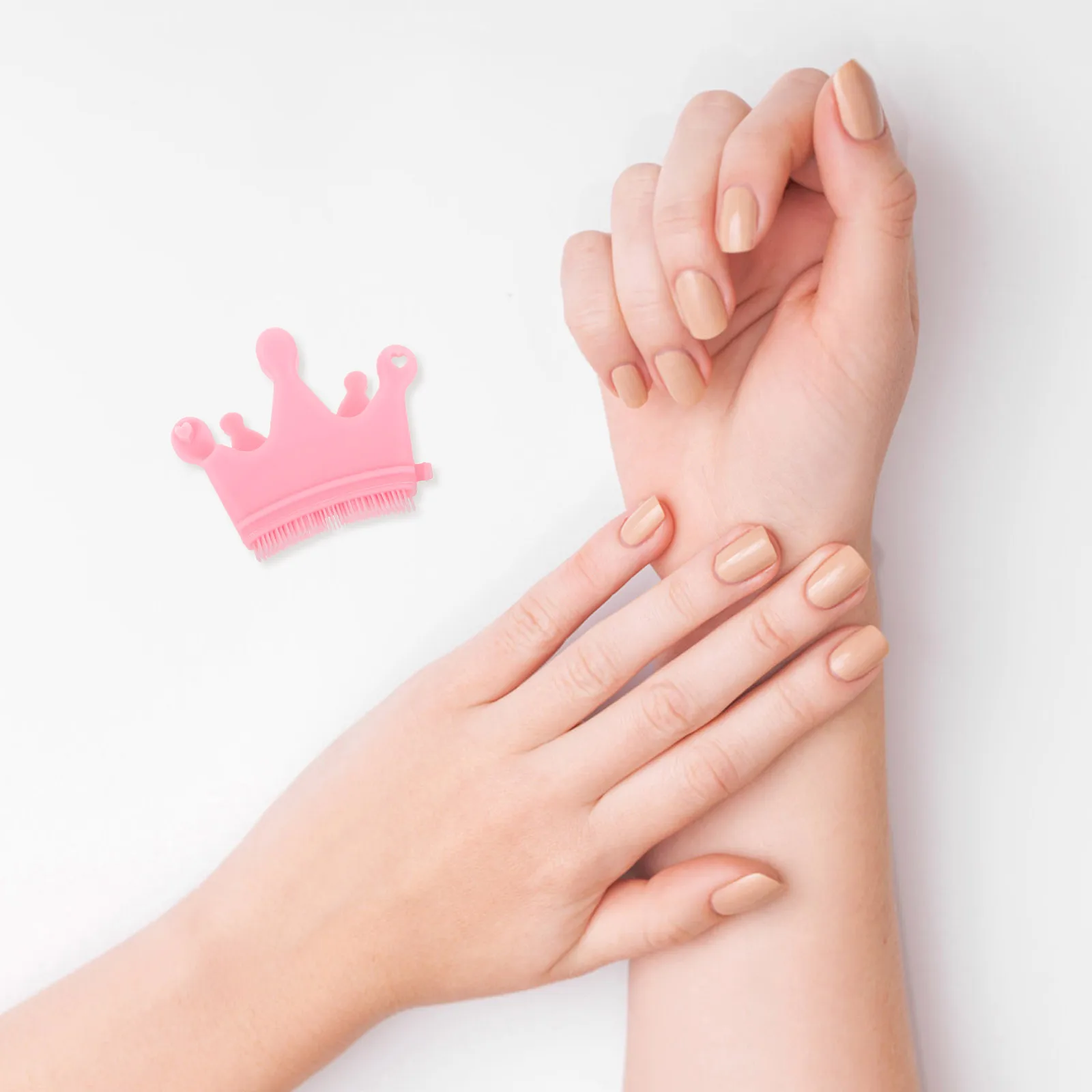

Silicone Nail Brush Crown Finger Holder Separator St for Manicure Tools Stable Support Comfortable Experience Prevent Shaking
