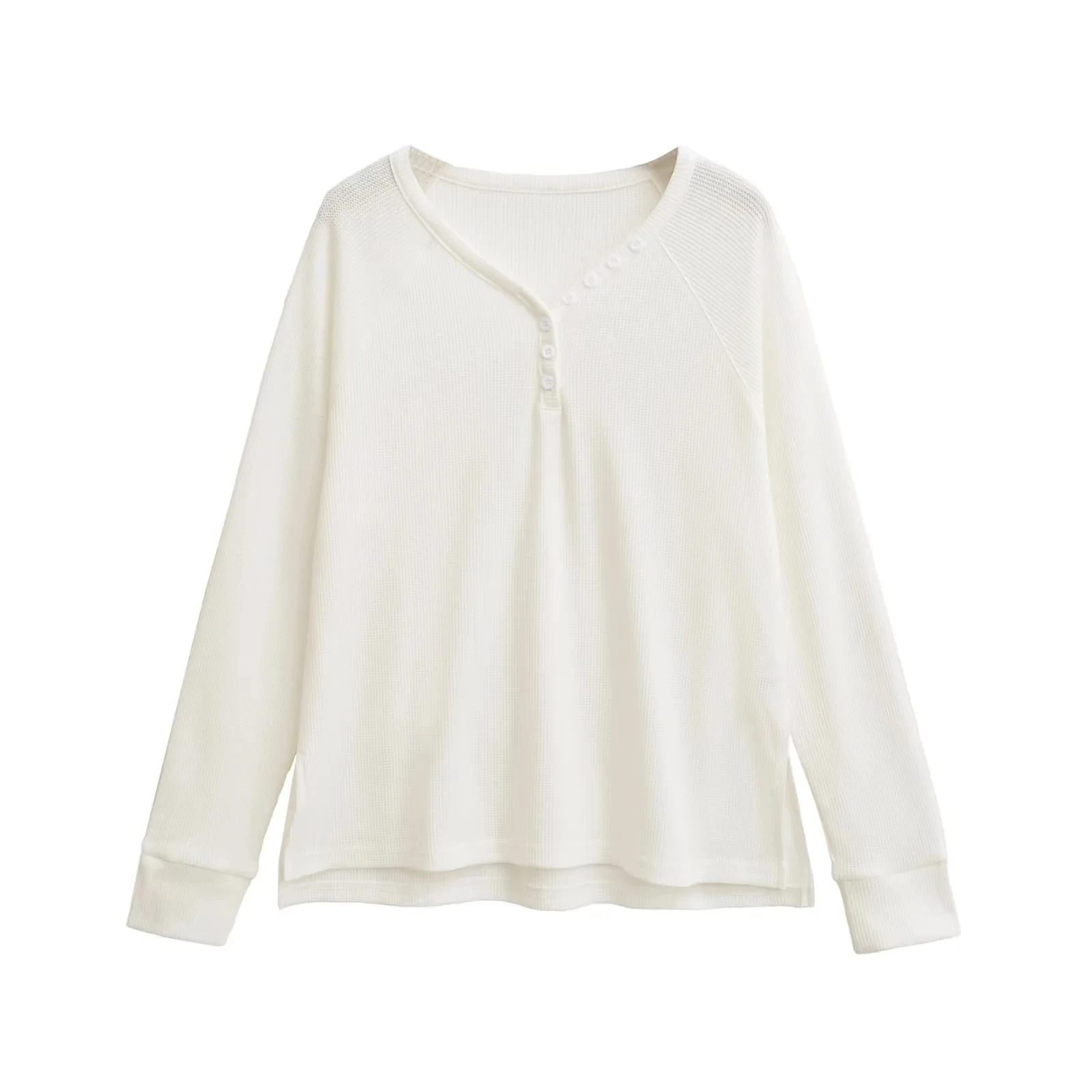 Dames oversized T-shirt met lange mouwen, Koreaanse stijl, ronde hals, losse pasvorm, herfstbovenkleding, casual comfortabele top