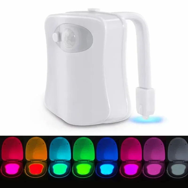 Toilette Nachtlicht Pir Bewegungs sensor Toiletten lichter LED Waschraum Nacht lampe Farben Toiletten schüssel Beleuchtung für Badezimmer Waschraum