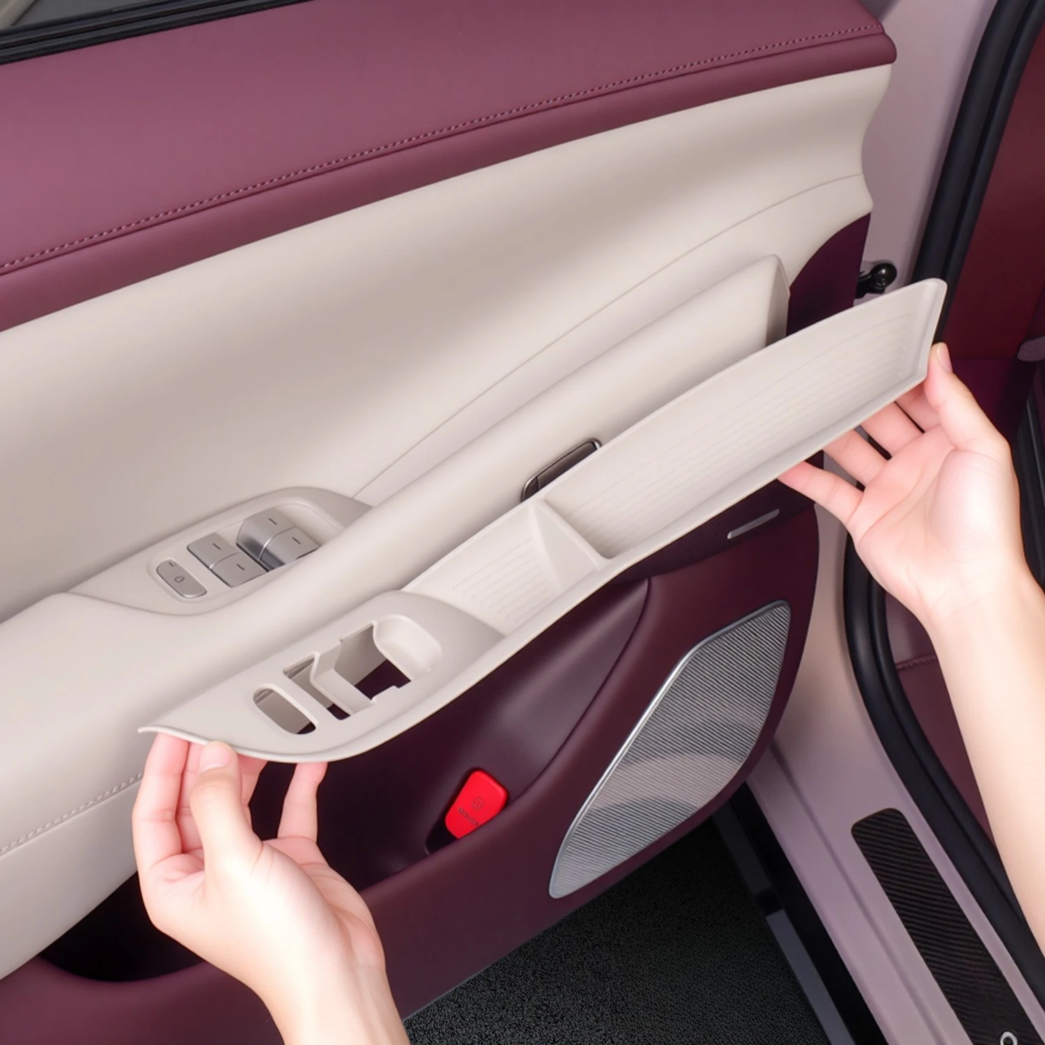 

Car Window Lifting Panel Silicone Pad Anti-scratch Car Door Handle Storage Box Car Interior Accessories For Xiaomi YU7 2025