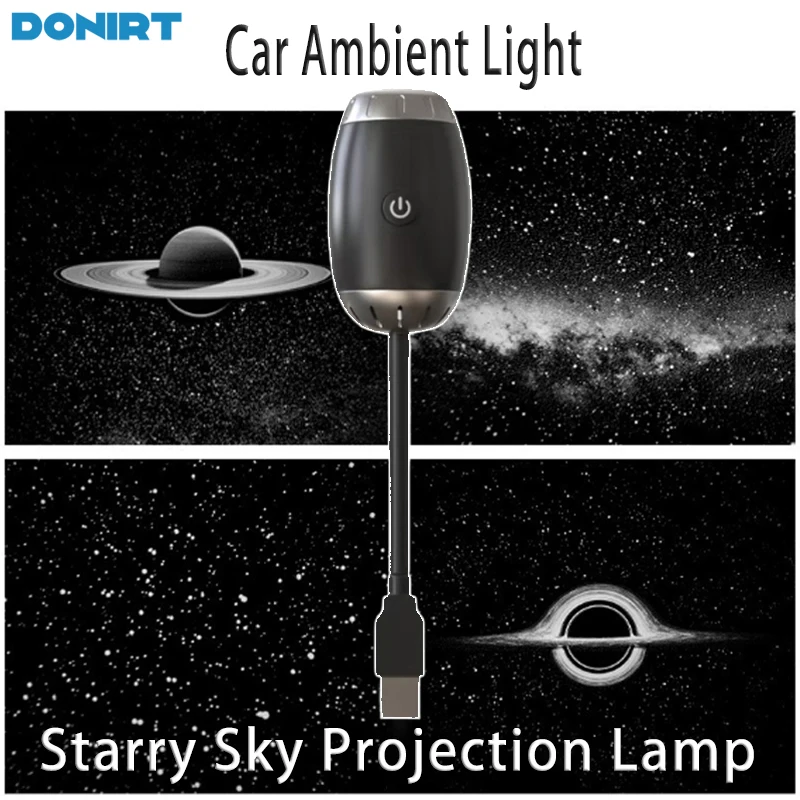 Luce ambientale per interni auto Luce stellare sul tetto USB LED Proiettore per atmosfera stellata Decorazioni per feste notturne Luce romantica della galassia Saturn