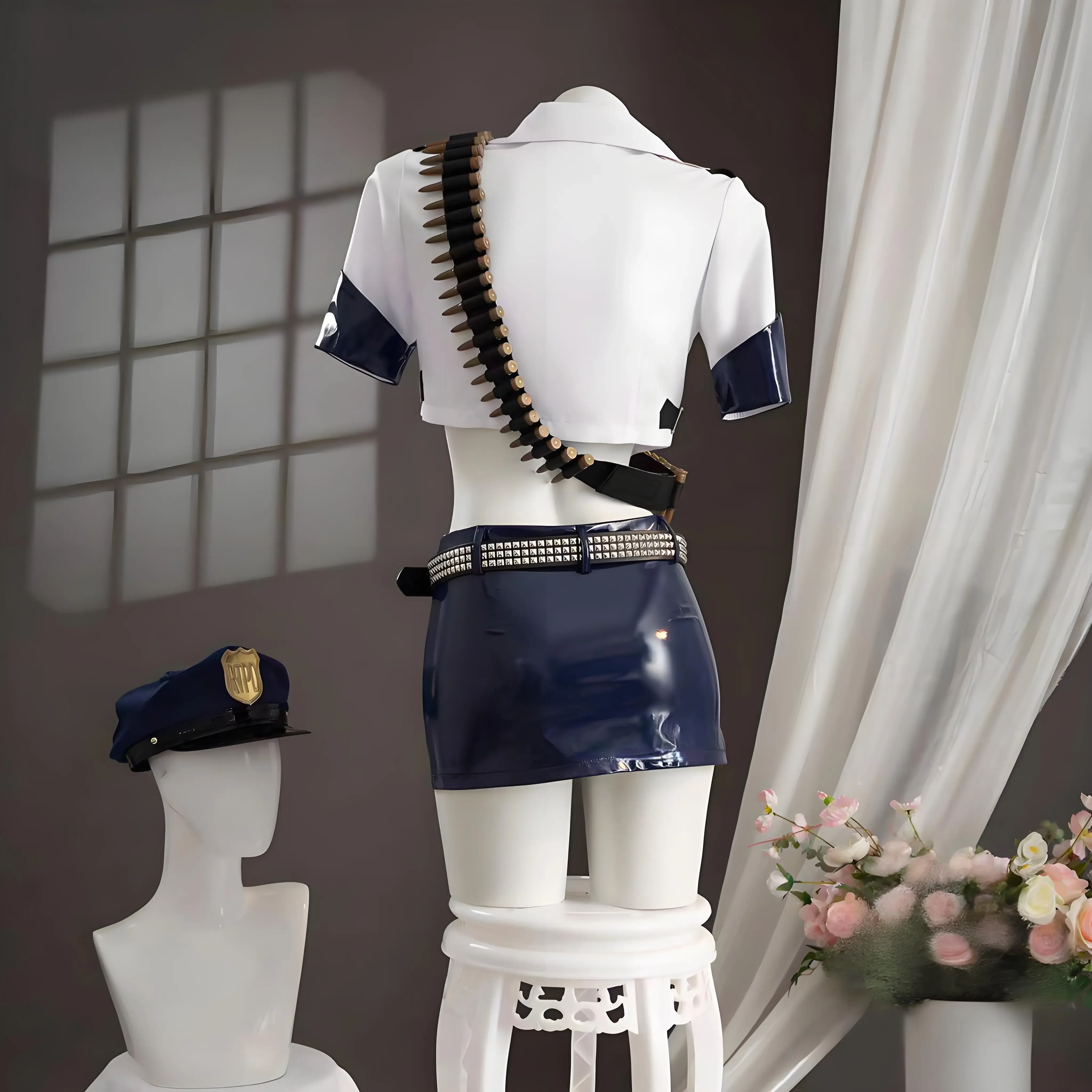 Panty Police Uniform for Women Party Suit Halloween Panty & Stocking with Garterbelt Panty Anarchy Cosplay Costume Wig Stocking