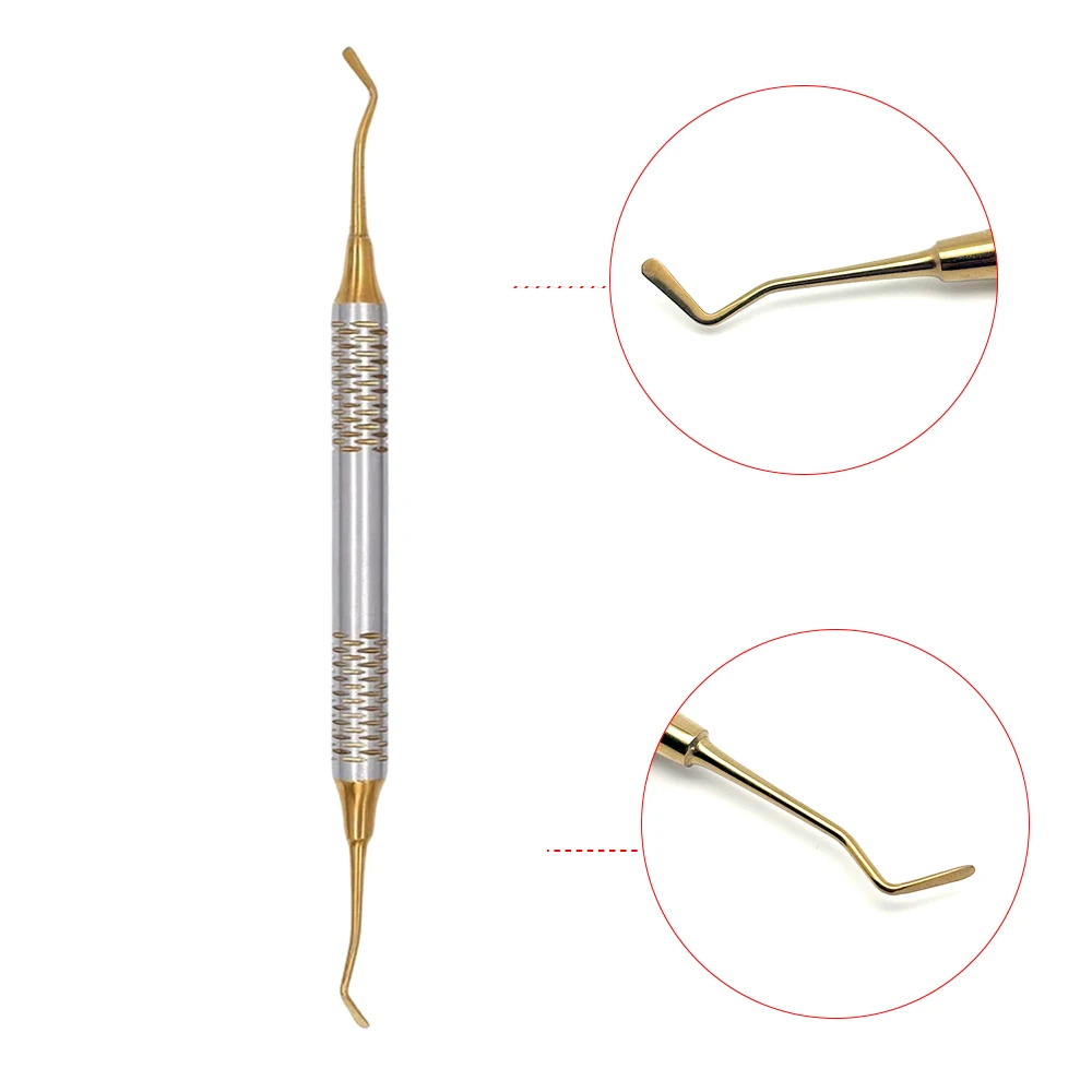 Ferramentas de enchimento de resina composta dentária de aço inoxidável de alta qualidade, ferramentas de instrumento de restauração de cabeça dupla para dentista