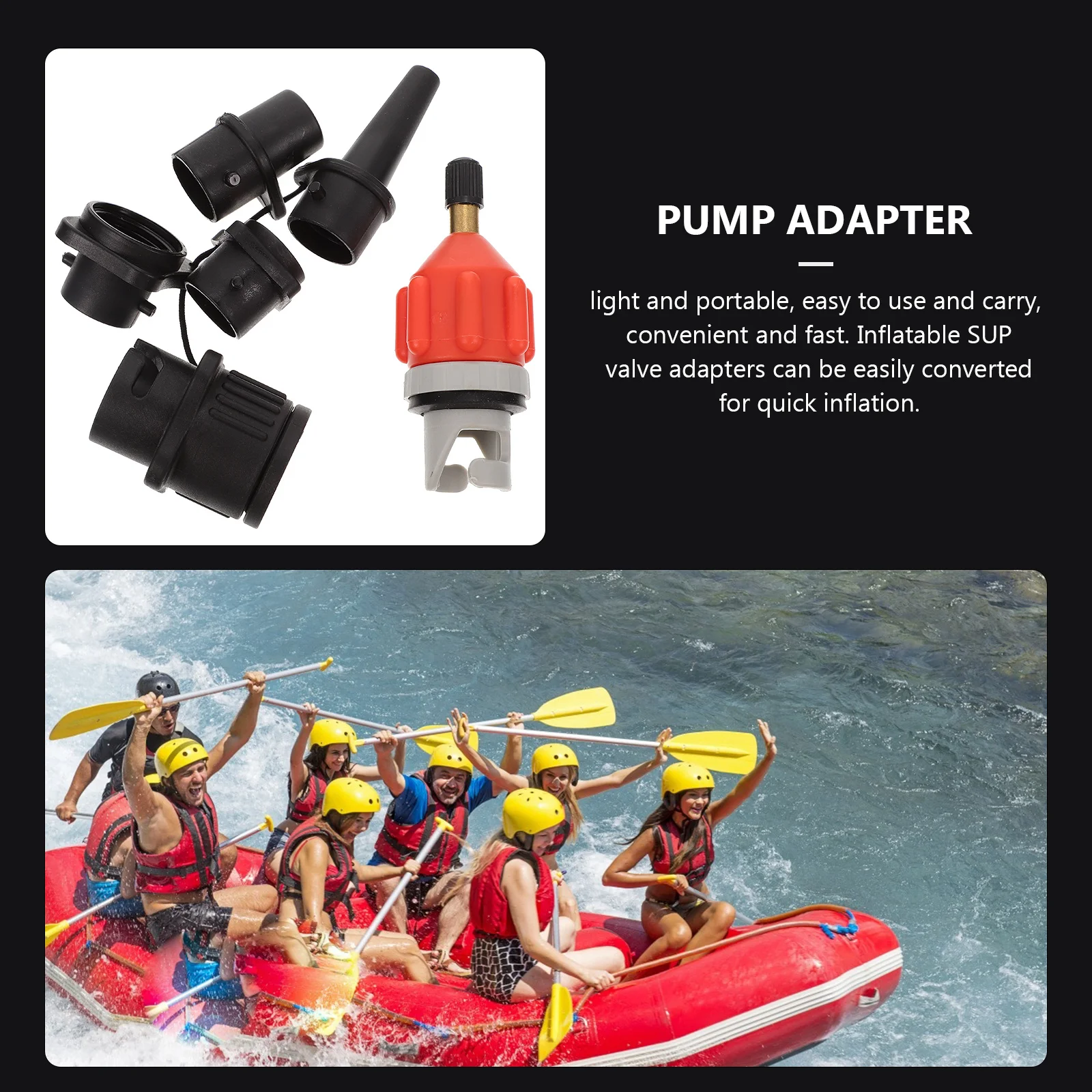 

1Set Kayak Air Adapter Sturdy Inflatable Boat Dinghy Pump Adapter Portable Air Supply Accessory for Sup Paddleboard